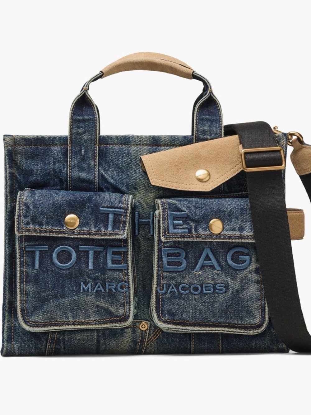 Marc Jacobs Denim and Suede Cargo Tote NWT